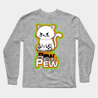 Cute Gamer Cat Long Sleeve T-Shirt